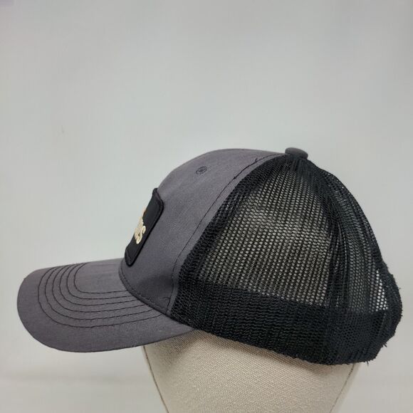 Sims Snapback Mesh Back Trucker Hat Gray One Size Embroidered Patch Colorblock - Picture 3 of 7